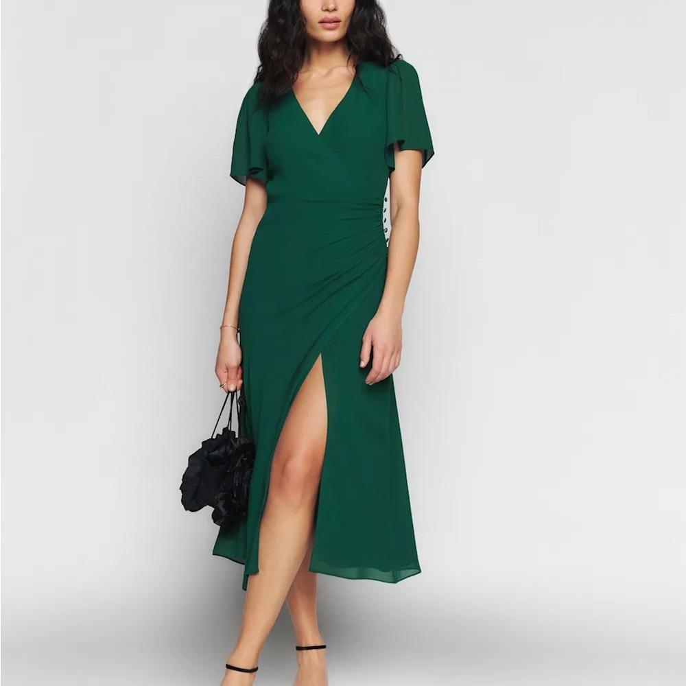 Reformation Breanna Dress Emerald